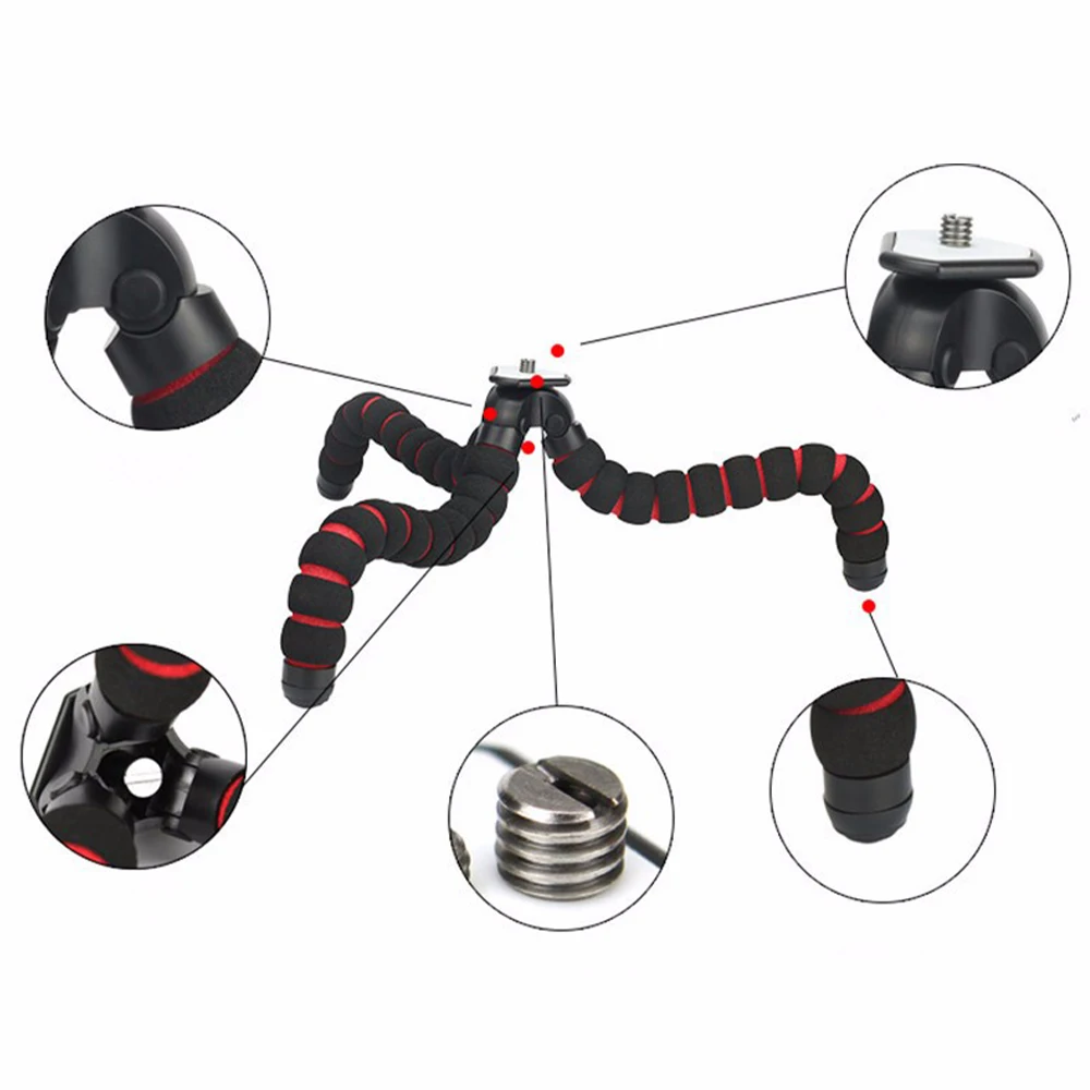 

Mini Tripod Portable Flexible Sponge Octopus Self Stick Stand Phone Holder Tripode For Smartphone DSLR Digital Camera Outdoor