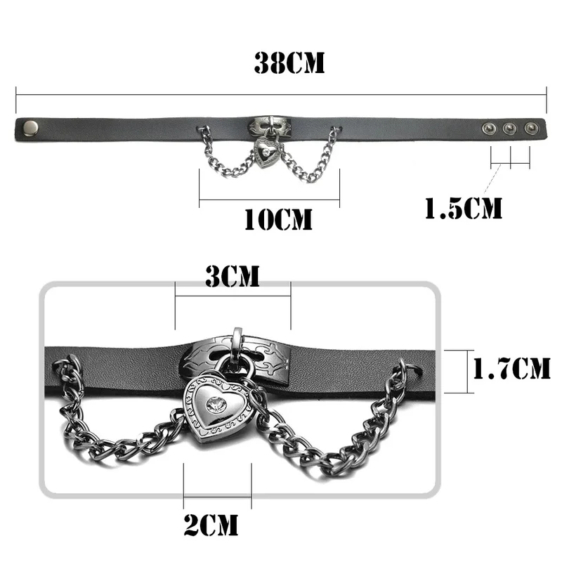 

Fashion 1 PCS Women Girls Punk Heart Dangle Pendant Choker Chain Goth Leather Necklace Collar Choker New Arrival ras de cou