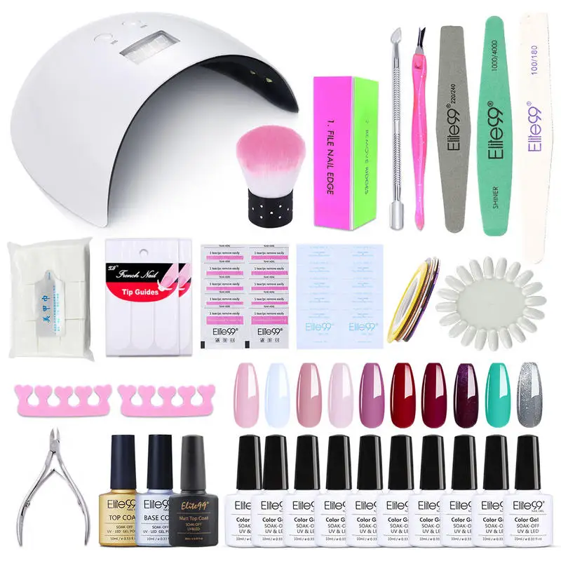 Elite99 Nail Set UV LED Lamp Dryer With 13pcs Gel Polish Kit Soak Off Manicure Tools electric drill For | Красота и здоровье