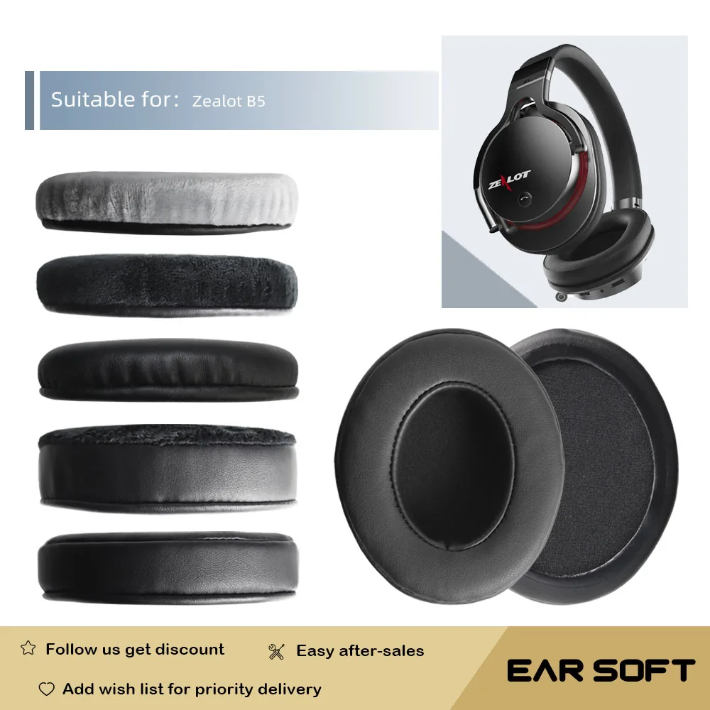 

Earsoft Replacement Ear Pads Cushions for Zealot B5 Headphones Earphones Earmuff Case Sleeve Accessories