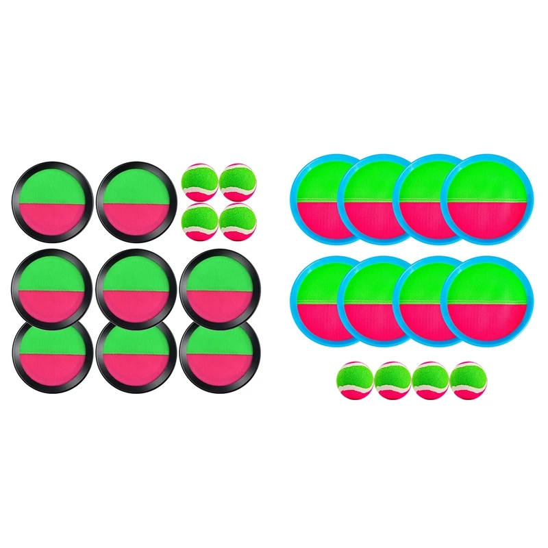 

TOY Paddle Toss And Catch Ball Set Toss Paddle Ball Game With 4 Sticky Balls 8 Paddles For Outdoor Games Gift