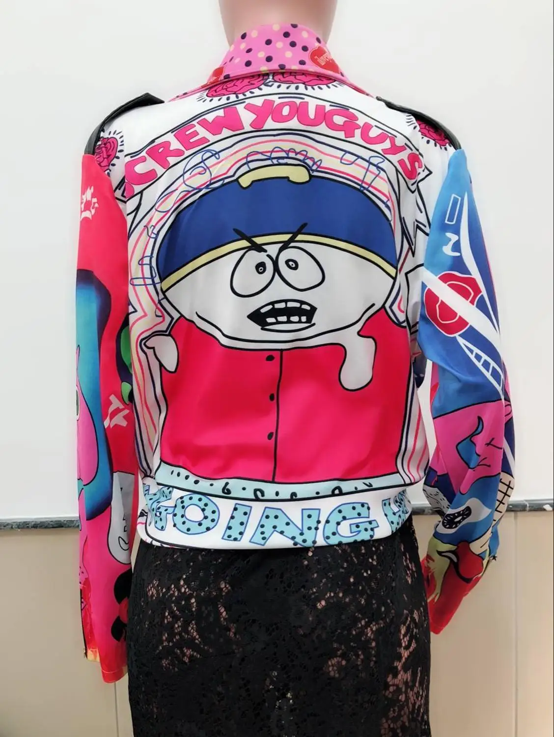 Европейская Повседневная куртка с разноцветным принтом модное женское пальто на