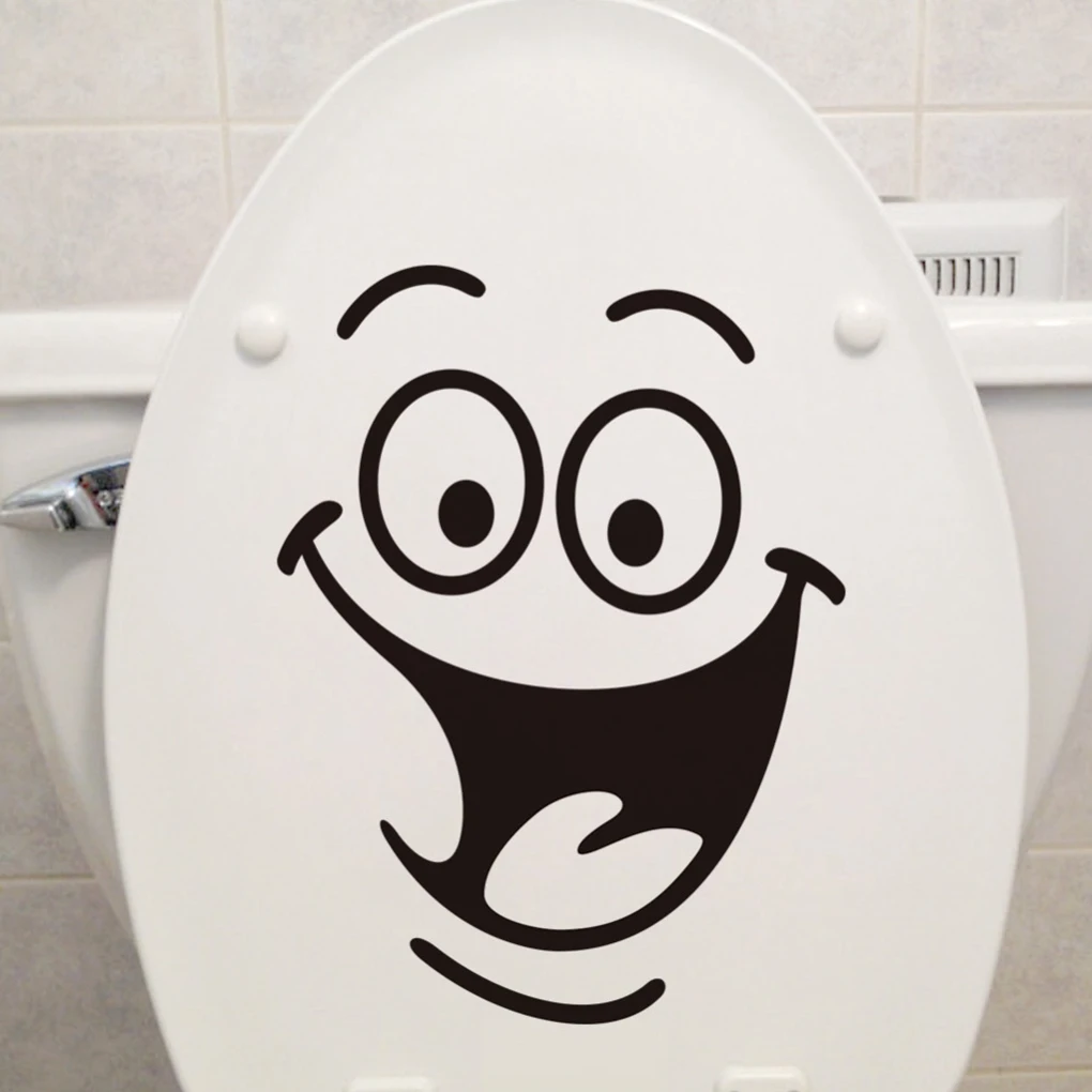Забавные настенные наклейки в ванную комнату Smile украшение для дома и туалета - Фото №1