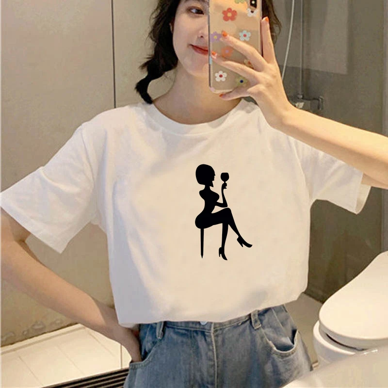 

Fashion T Shirts Women Girls Ladies Top Tees Summer Short Sleeve Casual White Tshirt Kawaii Sexy Girls Aesthetic White T-Shirt