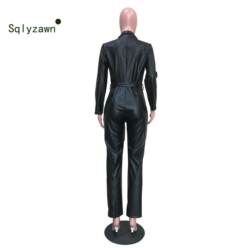 Зимняя утепленная одежда с длинными рукавами из искусственной кожи комбинезон