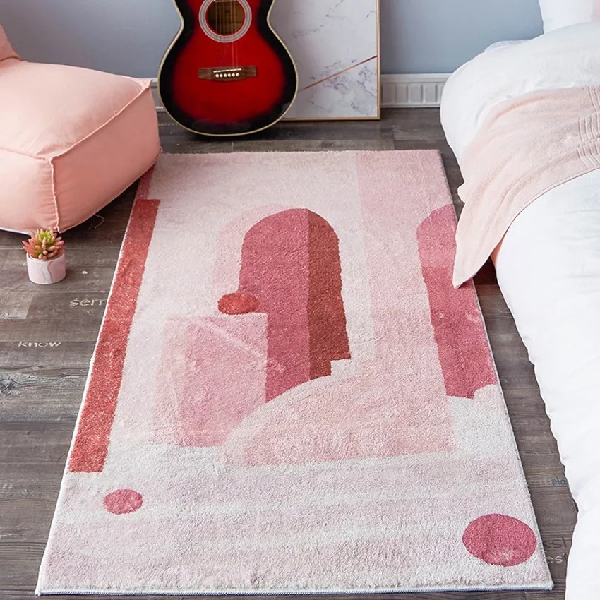 INS популярная Геометрическая флисовая ткань коврик для бегуна мягкий на ощупь