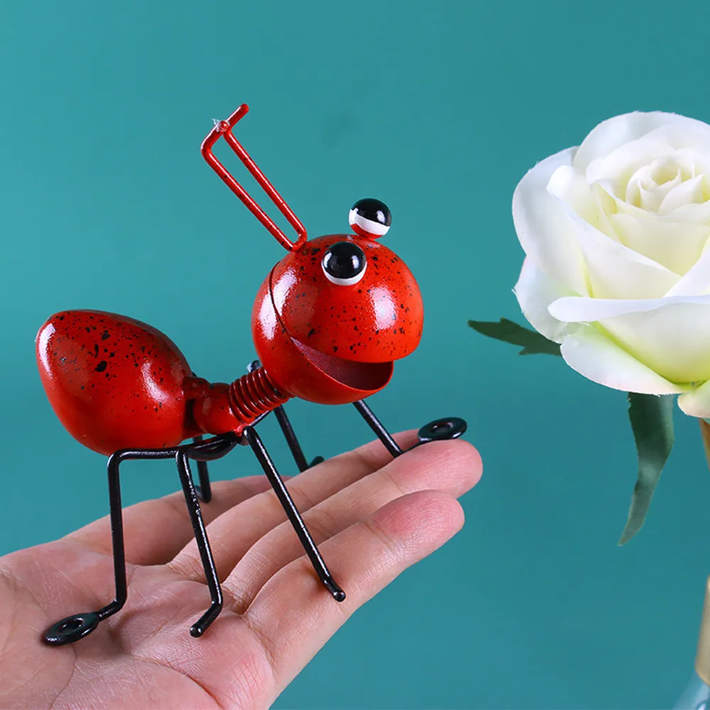 

1PC Colorful Metal Ant Sculpture Decoration Craft Garden Figurines Cute Insect Miniatures Home Living Room Decor Gift Ornament