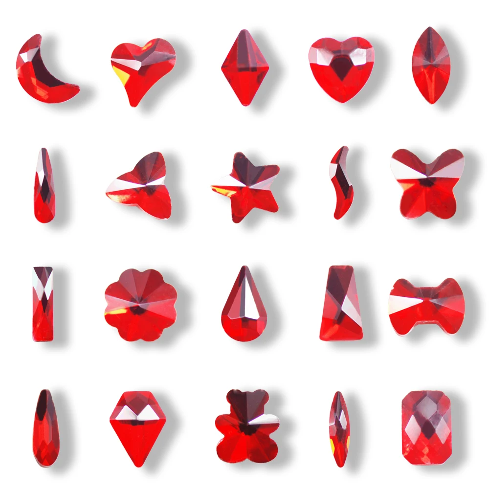 20 шт. красные блестящие 3d стразы для дизайна ногтей|Стразы и украшения| |