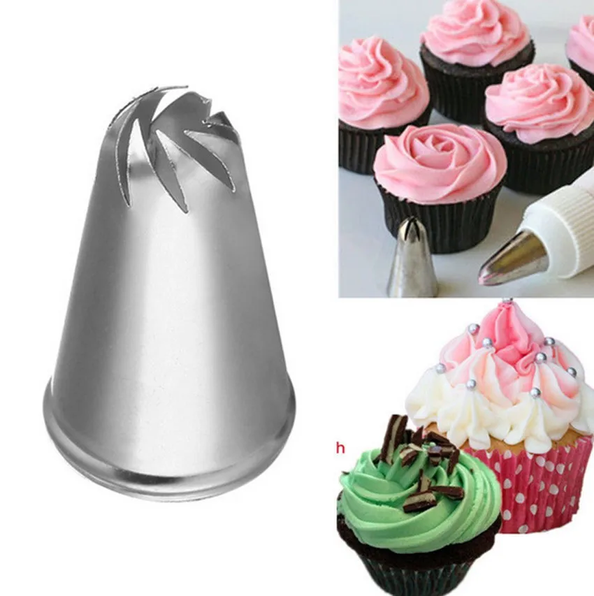 

1PCS Stainless Steel DIY Flower Spiral Icing Piping Nozzles Pastry Nozzle Fondant Cake Decorating Tool