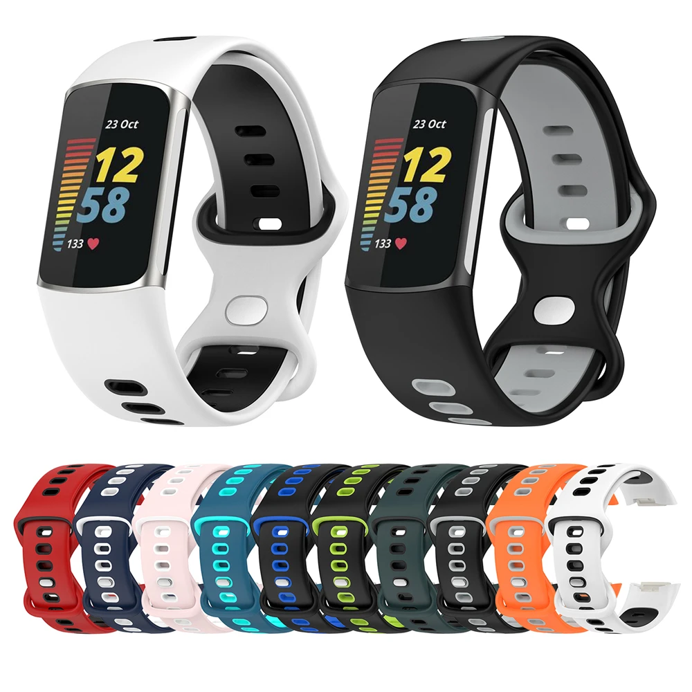 

Ремешок силиконовый для часов Fitbit Charge 5, 5,1-8,3 дюйма, 23 мм