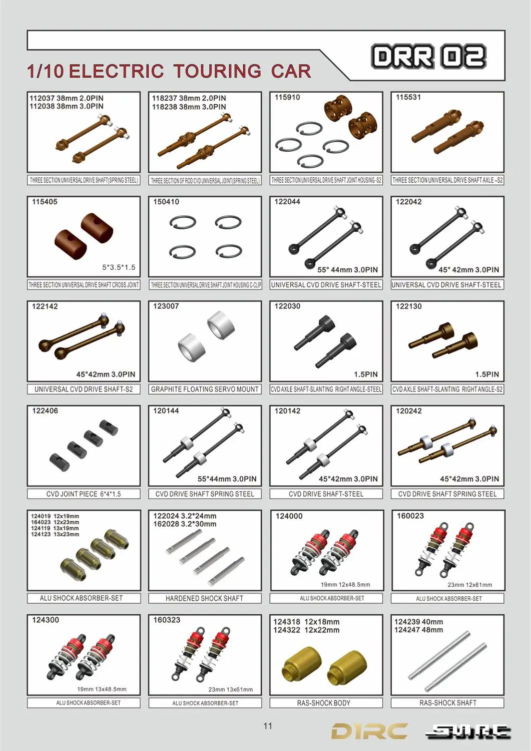 SN RC DRR02 1/10 2WD задний привод дрифт автомобиля схема разложения взрывозащищенной