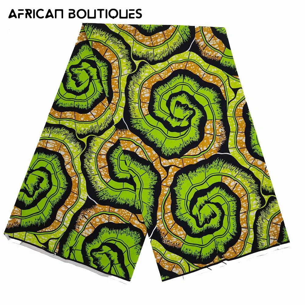 

100% Cotton Original African Ankara Print Wax Fabric 6yards Tissu Fabric Pagne Africain Wax for Dress