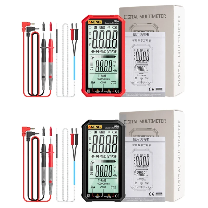 

True-RMS Auto-Ranging Digital Multimeter AC DC Amp Volt Ohm Diode HZ NCV Tester