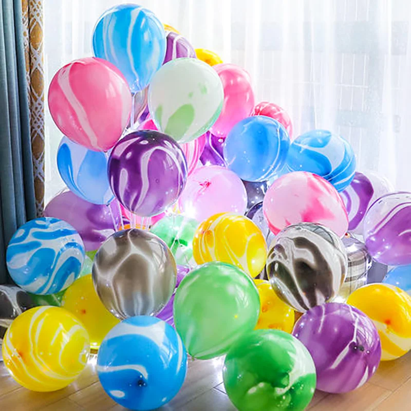 

5/10pcs 10/12Inch Colorful Agate Marble Latex Balloons Wedding Birthday Party Baby Shower Decoration Kid Favor Air Helium Globos