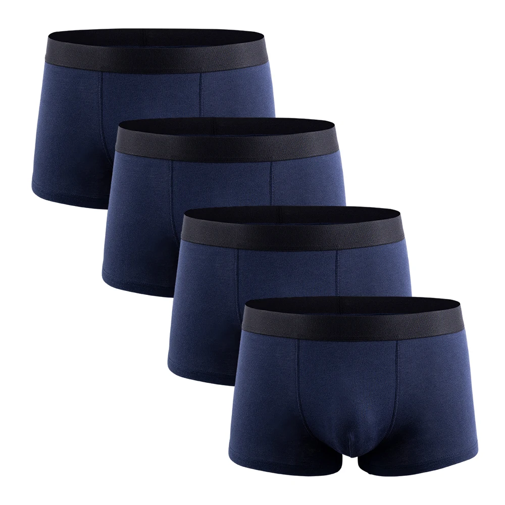 

Men's Panties Pouch Underwear Men Boxer Cotton Comfortable Male Man Underpants Solid Boxershorts Men Brand High Quality 4PCS