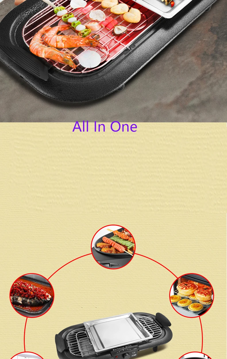 korean bbq grill pan electric indoor hot pot multifunctional non stick ourdoor smokeless shabu machine free global shipping