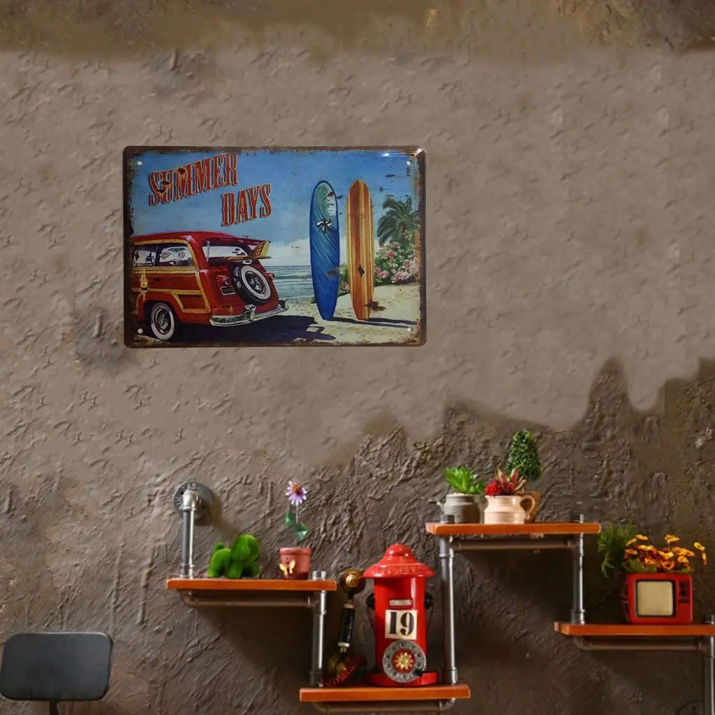 

AIQIBAO Metal Vintage Tin Sign Decor-Car for Outdoor Home Business Retro Art Sign 12X 8