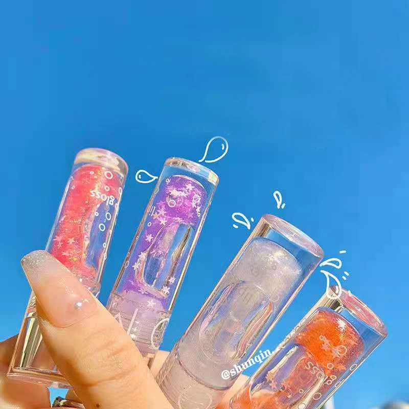 Натуральное растительное масло для губ с высоким блеском увлажняющее сияющее