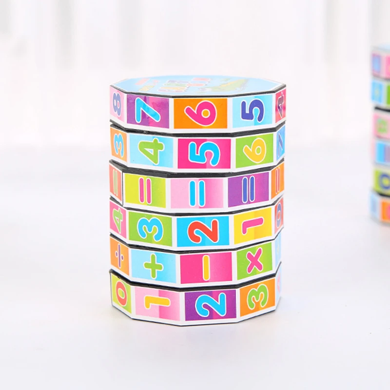 Learning Educational Montessori Math Toy Rotating number magic cube Puzzle Cube For Kids children Number arithmetic Training Fun | Игрушки и