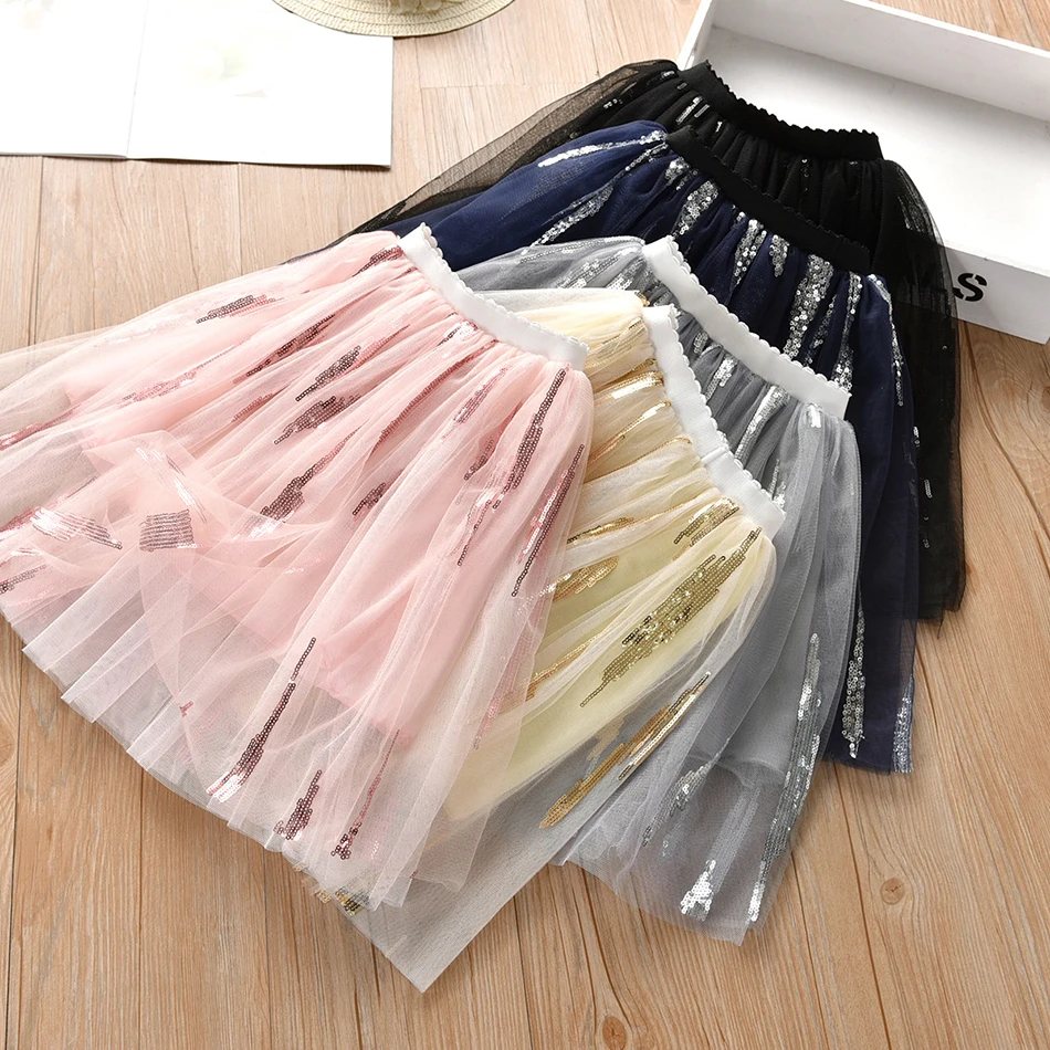 Модная детская танцевальная юбка-пачка для девочек Тюлевая юбка с блестками