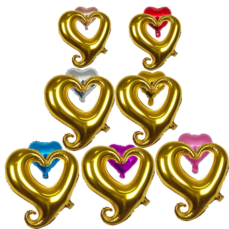 2 Новинка 18 дюймовые и 10 дюймовая шпилька сердце образные шарики из фольги