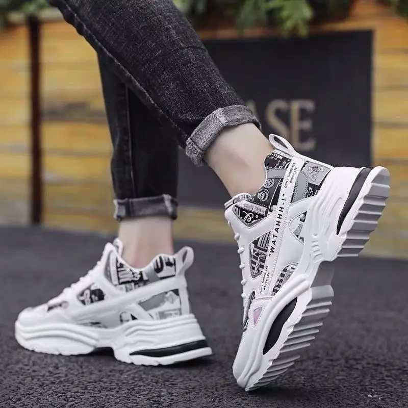 

2021 Summer Men's Shoes Breathable Sports Casual Running Shoes Trend Men's Board Shoes All-match Shoes Men Fashion Sneakers