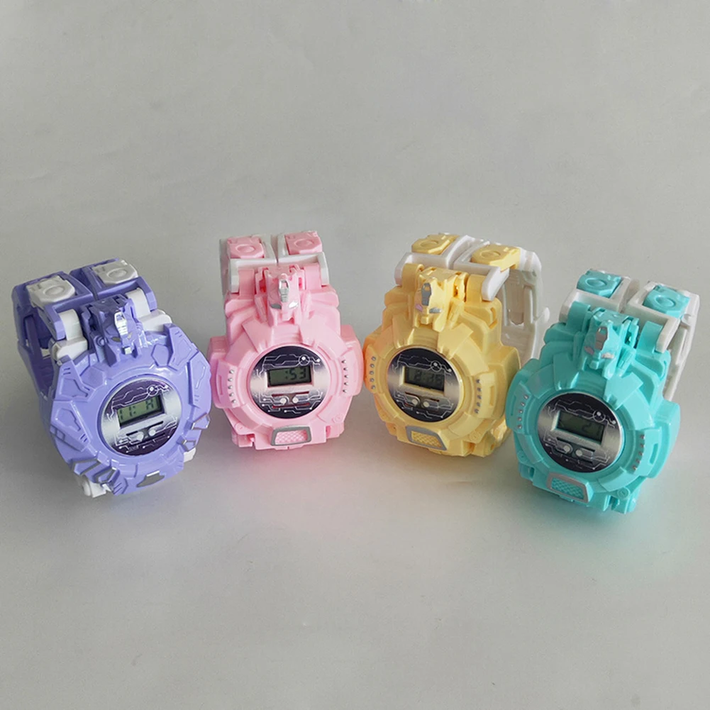 

Kids Electronic Deformed Robot Watch Cartoon Transformation Wristwatch Toy