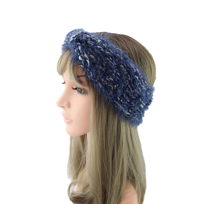 Красочные Бархатные плюшевые повязки на голову осень и зиму вязаные женские