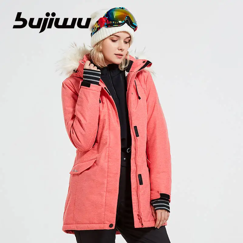 Женская куртка для катания на лыжах и сноуборде Bujiwu ветрозащитная