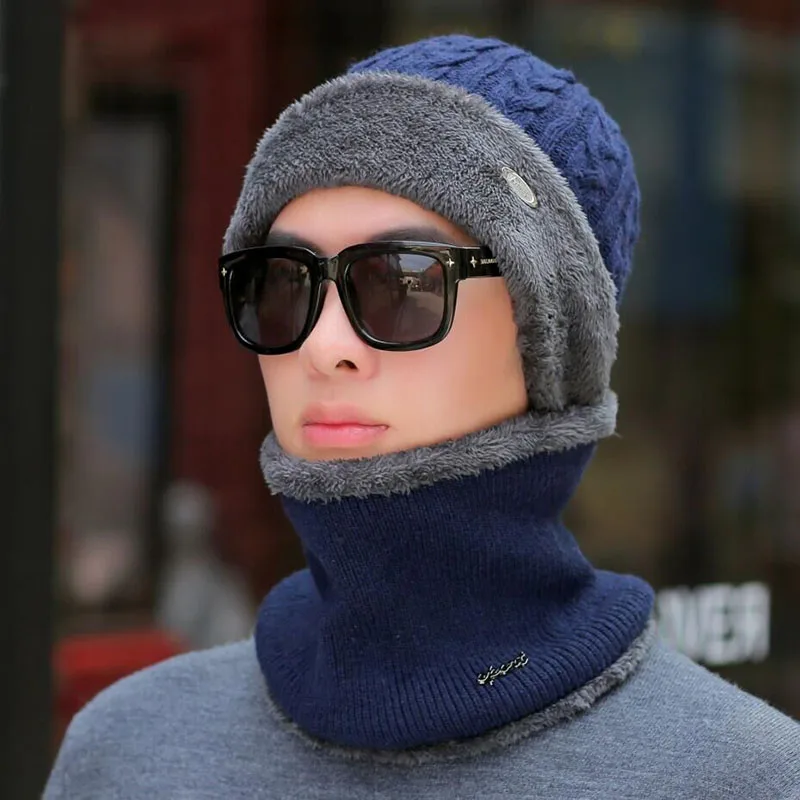 Брендовые зимние шапки для мужчин Skullies Beanies Мужская зимняя вязаная шапка из крученой пряжи шарф из шерсти женская маска капота мужская шапка