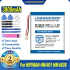 100% Оригинальный аккумулятор LOSONCOER HM-603S 3800 мА  ч для HIFIMAN HM-603S HM-601 SLIM HM-602 755560