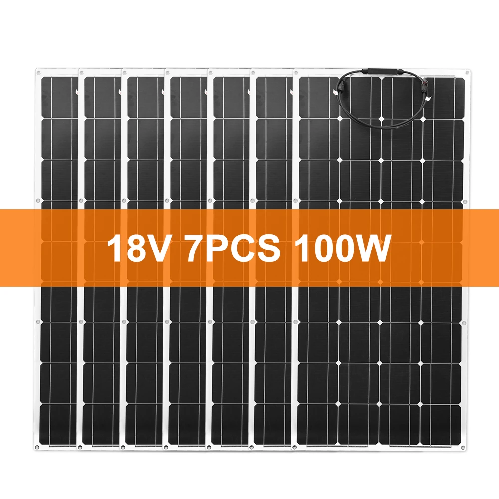 700W solar panel Dokio 100 Вт Гибкая монокристаллическая солнечная панель комплект для дома и RV& лодки 500 Вт 1000 Вт Гибкая солнечная панель Прямая поставка из Китая - Цвет: 700W solar panel