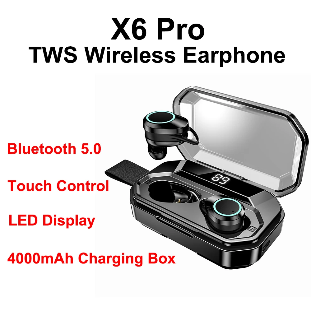 В наличии X6 Pro tws беспроводные наушники гарнитуры Наушники Bluetooth 5 0 4000 мАч зарядная