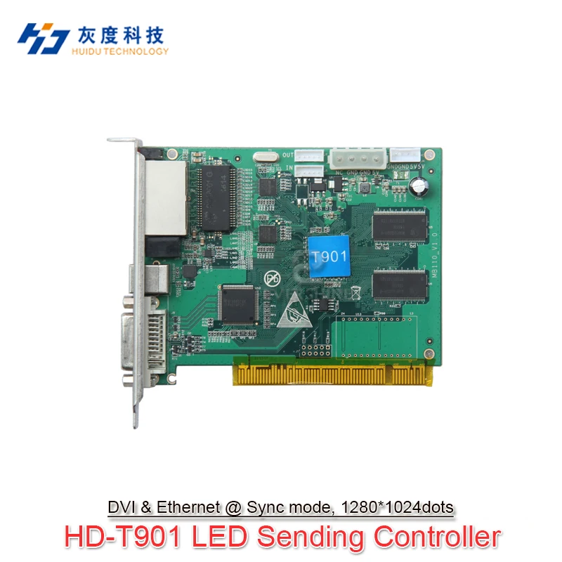 Huidu HD-T901 полный цветной светодиодный экран, синхронный контроллер, отправка карты, работает с HD-R501 HD-R500, карта приема