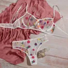 Цветочные кружевные 2021 сексуальные женский купальник бикини женские купальники стринги Набор пуш-ап бикини с высокой талией сетчатые купальные костюмы # j2p