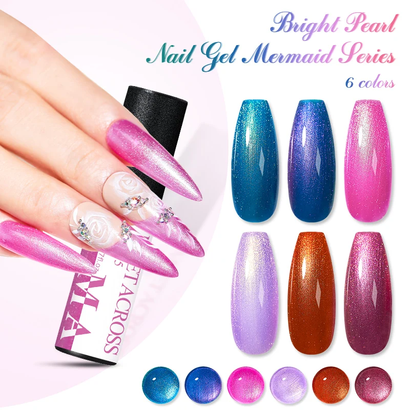 

MEET ACROSS 5 мл Гель-лак для ногтей 5 мл Русалочка Цвет Гель-лак для маникюра Блестящий лак базовое верхнее покрытие
