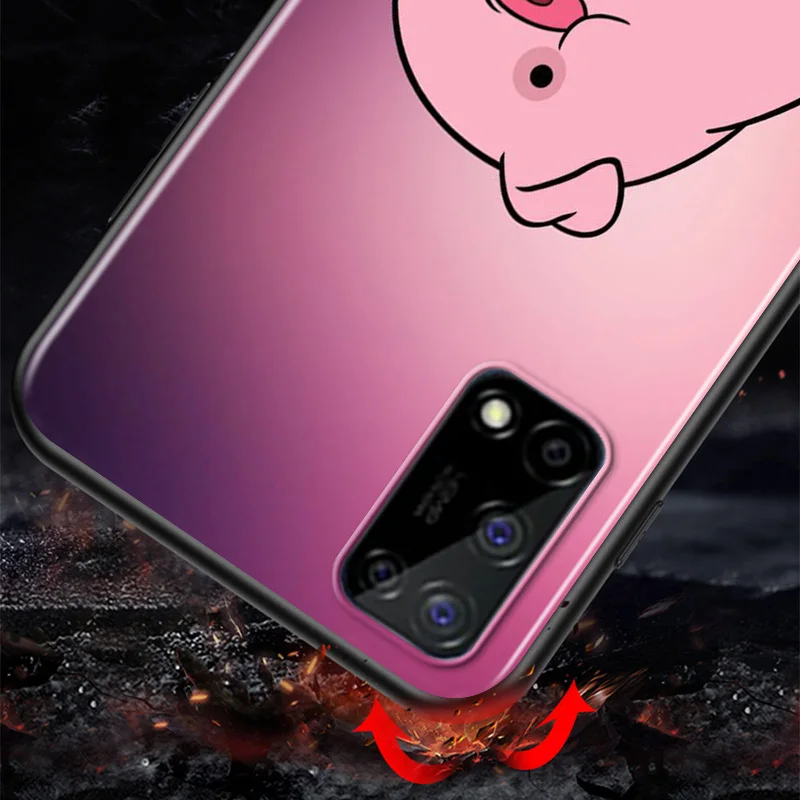 

Cute Cartoon Pig For Huawei Honor V9 Play 3E 8S 8C 8X MAX 8A 2020 Prime 8 7S 7A Pro 7C Black Phone Case