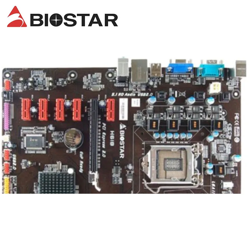 Материнская плата H61 H81 B250 ETH BTC PRO 6GPU 6PCIE для BIOSTAR H61B LGA 1155 i7 i5 i3 DDR3 PCI-E 3 0 | Компьютеры и