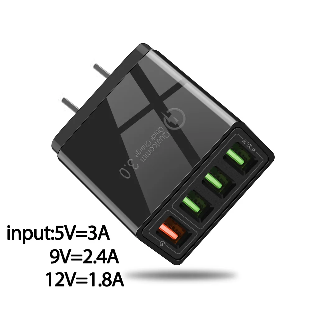BLACK-US Мульти USB зарядное устройство 48 Вт PD Быстрая зарядка 3,0 двойной USB разъем типа C Зарядка для xiaomi redmi note 7 MacBook Air samsung Быстрое зарядное устройство - Тип штекера: BLACK-US