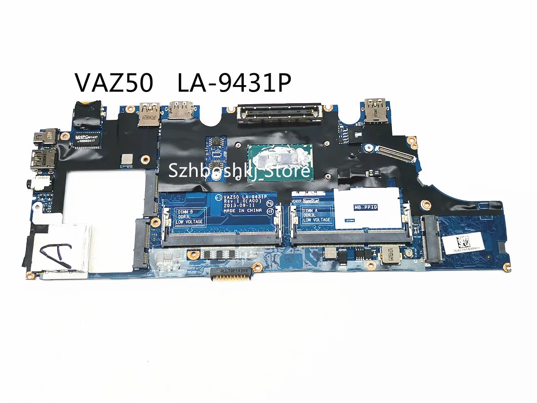 

VAZ50 LA-9431P FOR DELL Latitude E7240 Laptop Motherboard CN-0GMYR8 0GMYR8 GMYR8 W/ SR1EE I5-4310u CPU DDR3L Mainboard 100% Test
