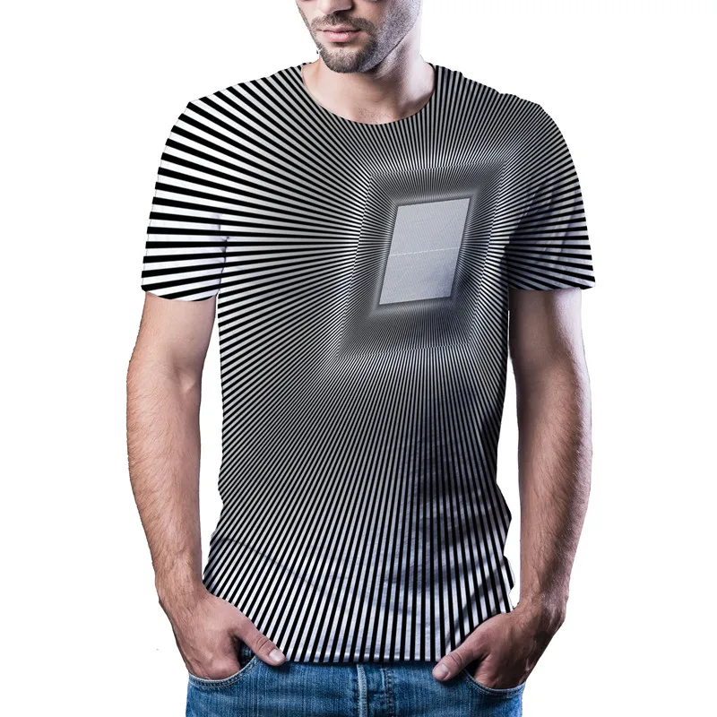 2020 Hot black and white sketch natural sports summer 3D printing latest fashion T-shirt tops men / boy casual T-shirts | Мужская одежда