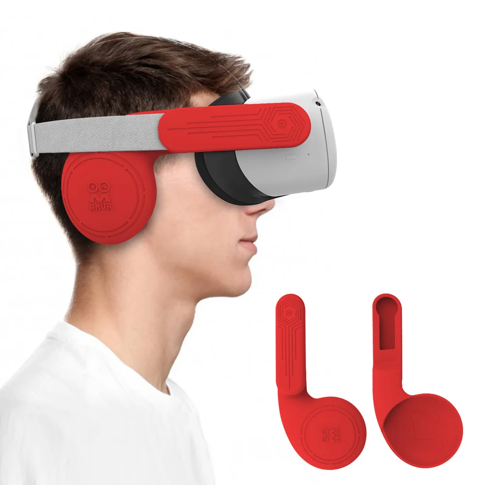 

2pcs Silicone Ear Muffs VR Headset Extension Cover to Enhanced Headphone Sound for Oculus Quest 2 Accessories