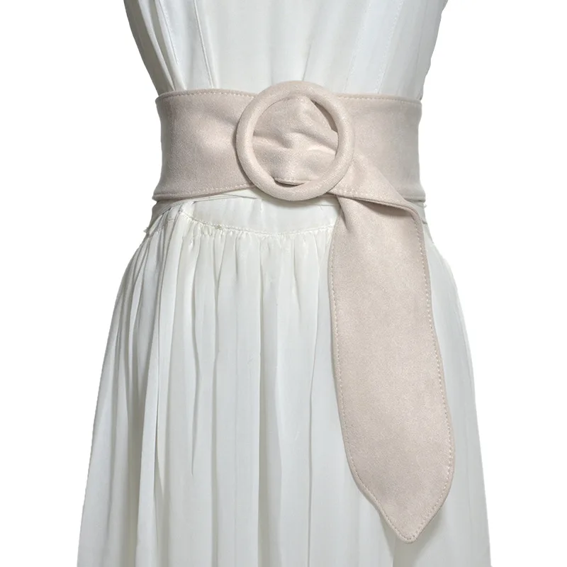 Женские тканевые ремни чистый цвет круглая пряжка поясной ремень для брюк джинсы