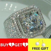 ywospx luxury full blue crystal big stone aaa cubic zirconia rings for men and women male metal plated zircon ring sz 6 13 y40