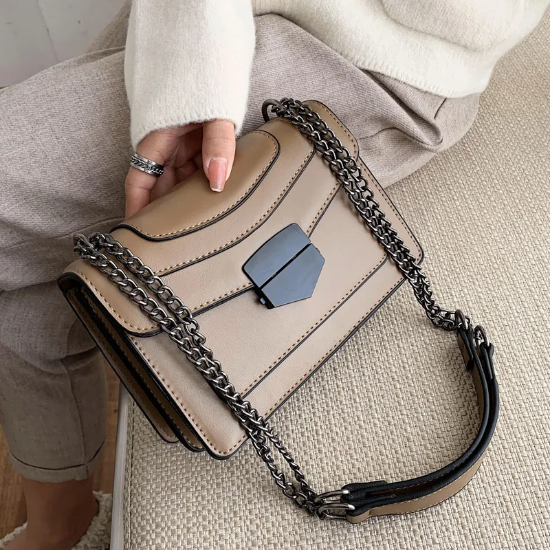 Винтажные женские сумки через плечо из искусственной кожи на цепочке 2020 модные
