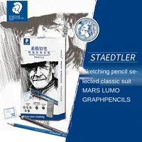 staedtler blue pencil black carbon pencil soft carbon pencil plastic rubber pen curtain 100set4 painting sketch combination set