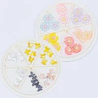 3d floweranimals nail charms decorations acrylic rhinestones for diy jewelry rosebutterflyheart pattern nail studs stone lo3