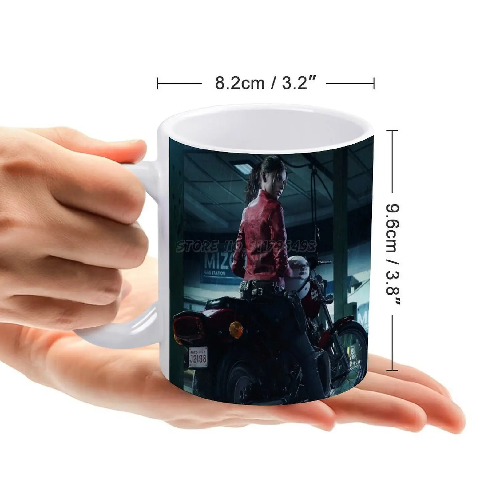 2 РЕМЕЙК-КЛЭР Белая керамическая кружка для кофе 330 мл "Домашняя молочно-чайная чашка и кружка" для путешествий в подарок друзьям Леону Кеннеди из Раккун-Сити.