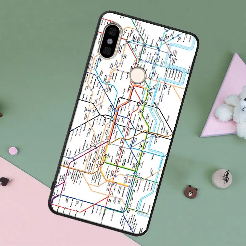 London Underground Tube Map Case For Redmi Note 11 10 9 Pro 10S 9S 8T 7 8 Cover 9C 9T 9A | Мобильные телефоны и