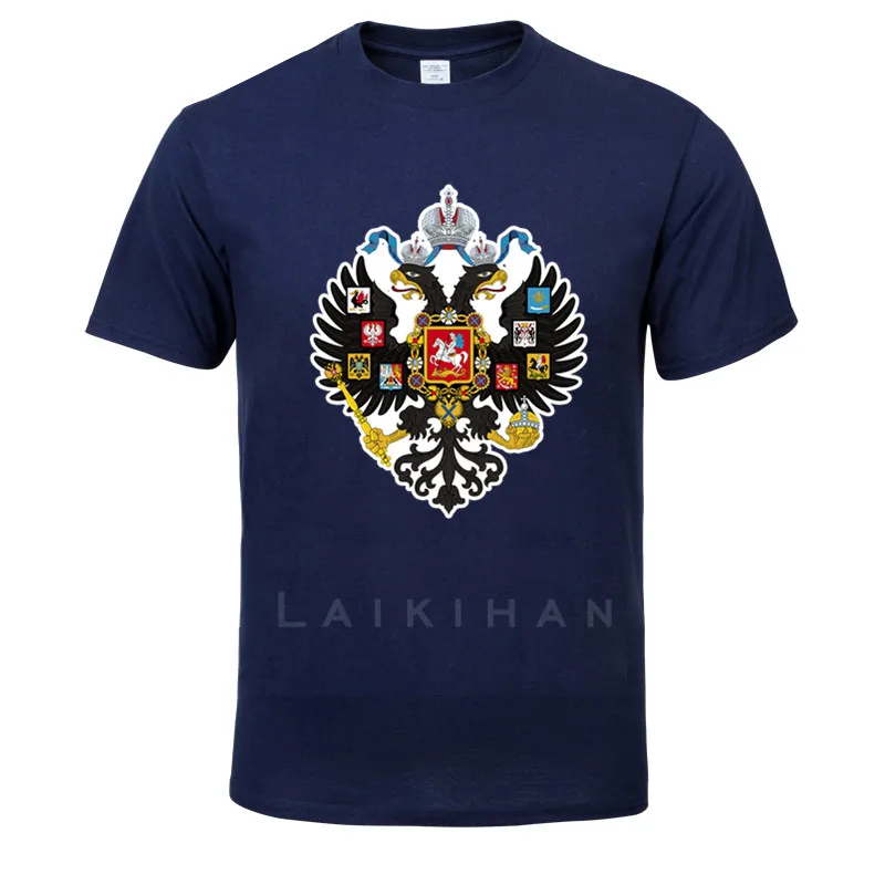 

funny T Shirt Fashion Brand summer Coat of Arms of Russian Empire printed t-shirt Men's t-shirt Hip hop tops cotton tees